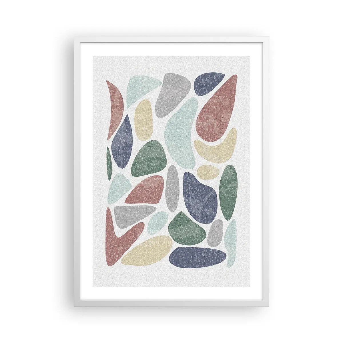 Plagát v bielom ráme - Mozaika práškových farieb - 50x70 cm