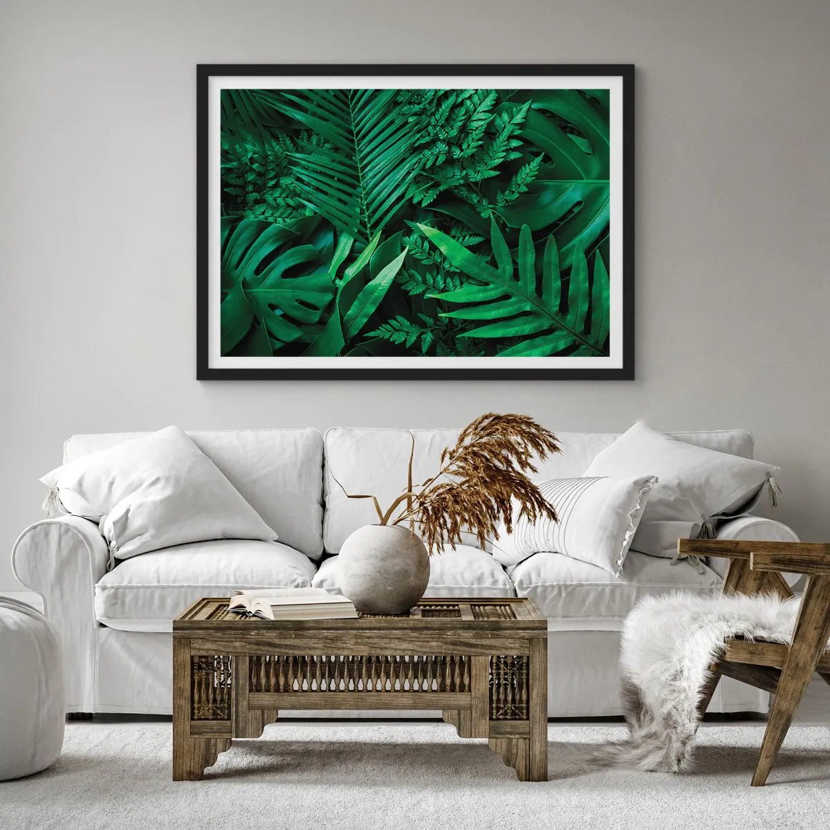 Plagát v čiernom ráme - Objaté v zeleni - 91x61 cm