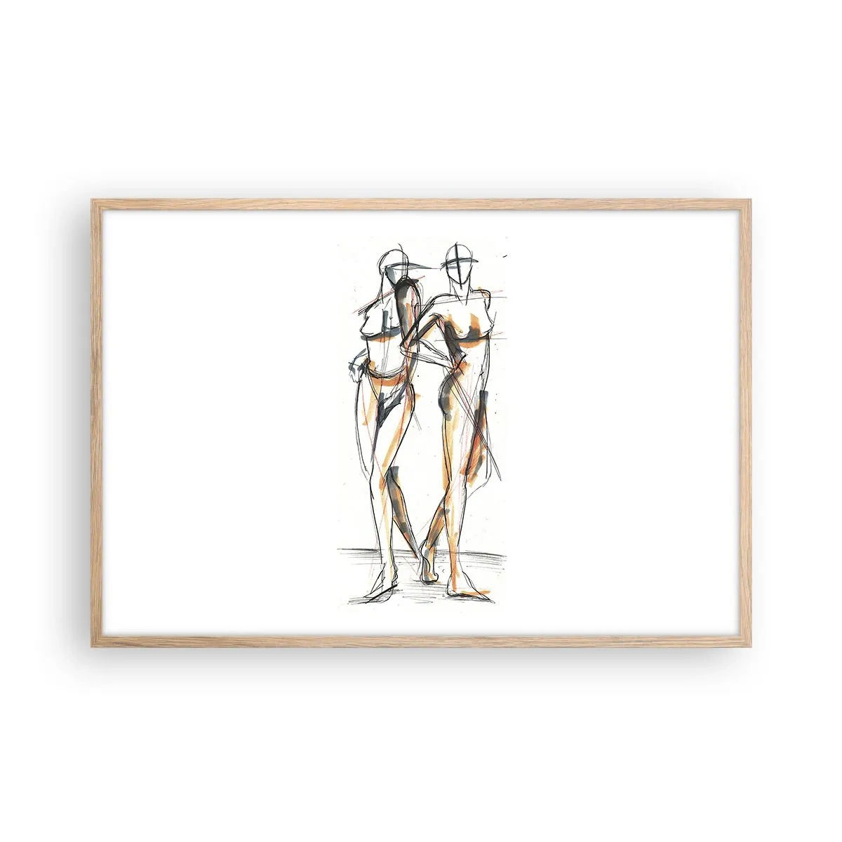 Plagát v ráme zo svetlého duba - Štúdia šarmu - 91x61 cm