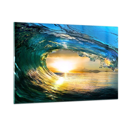 Obraz na skle - V smaragdovo-zlatom krištáli - 120x80 cm