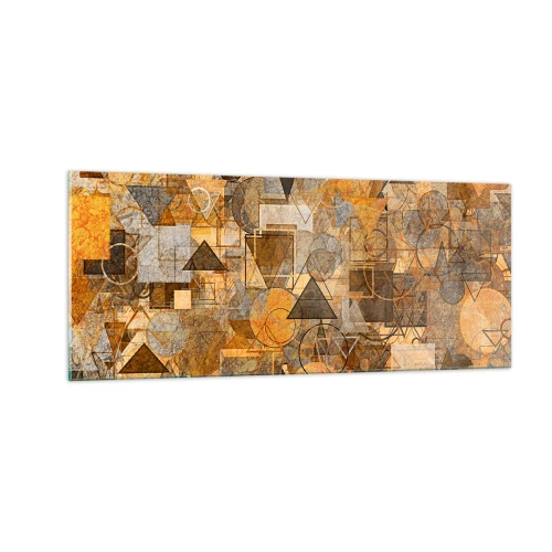 Obraz na skle - Svet zachytený do tvaru - 100x40 cm