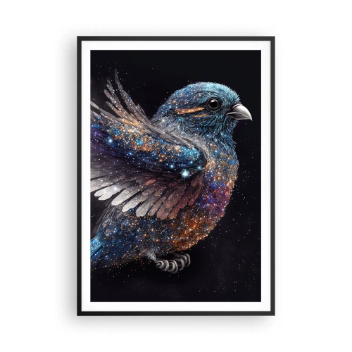 Plagát v čiernom ráme - Diamantový vrabec - 70x100 cm