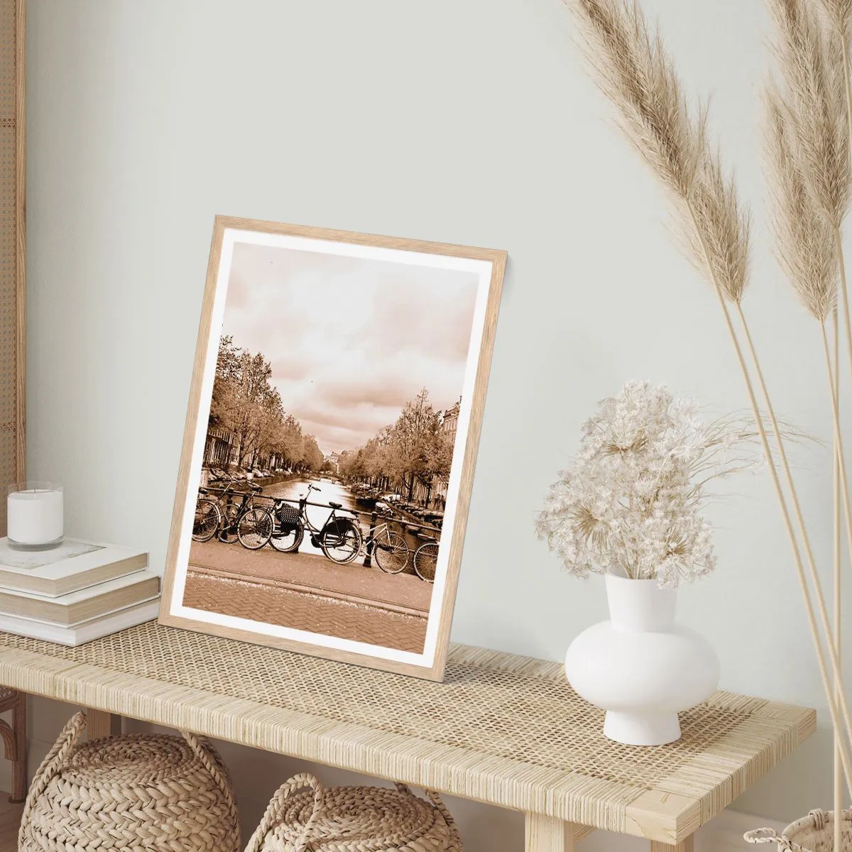 Plagát v ráme zo svetlého duba - Holandská atmosféra - 70x100 cm