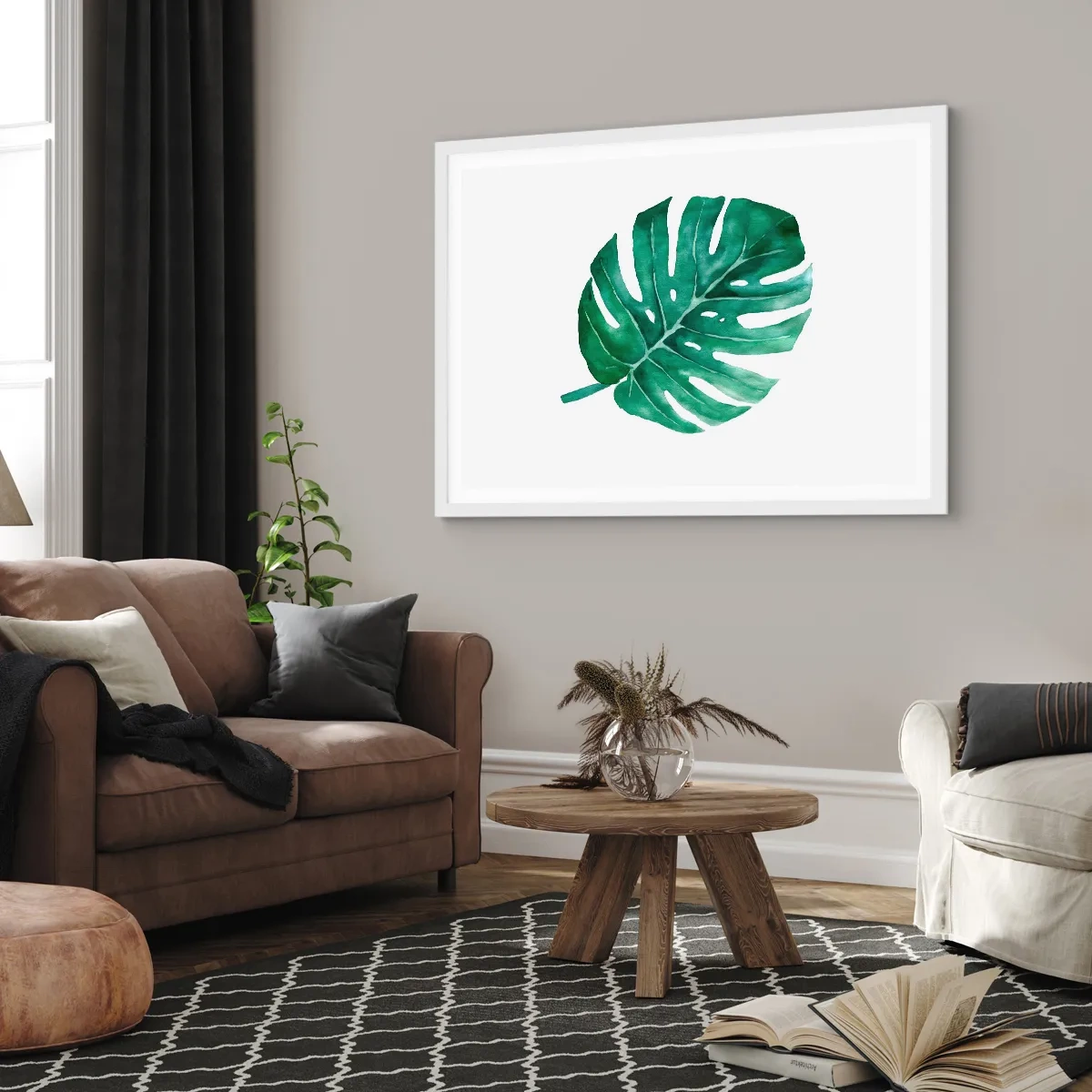 Plagát v bielom ráme - Zelený koncept - 70x50 cm