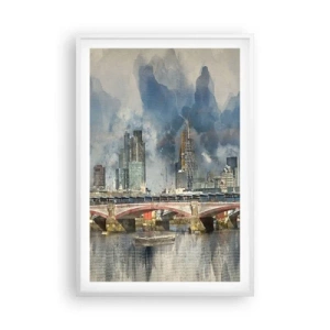 Plagát v bielom ráme - Londýn v celej svojej kráse - 61x91 cm