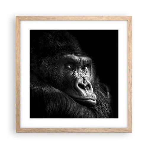 Plagát v ráme zo svetlého duba - Na čo sa tak pozeráš? - 40x40 cm