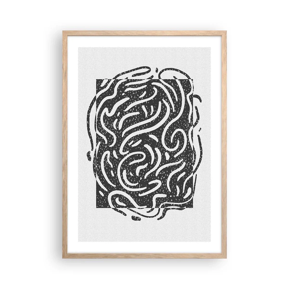 Plagát v ráme zo svetlého duba - Abstrakcia: tanec radosti - 50x70 cm