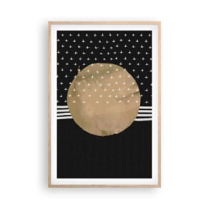 Plagát v ráme zo svetlého duba - Kompozícia: vlajka galaxie - 61x91 cm