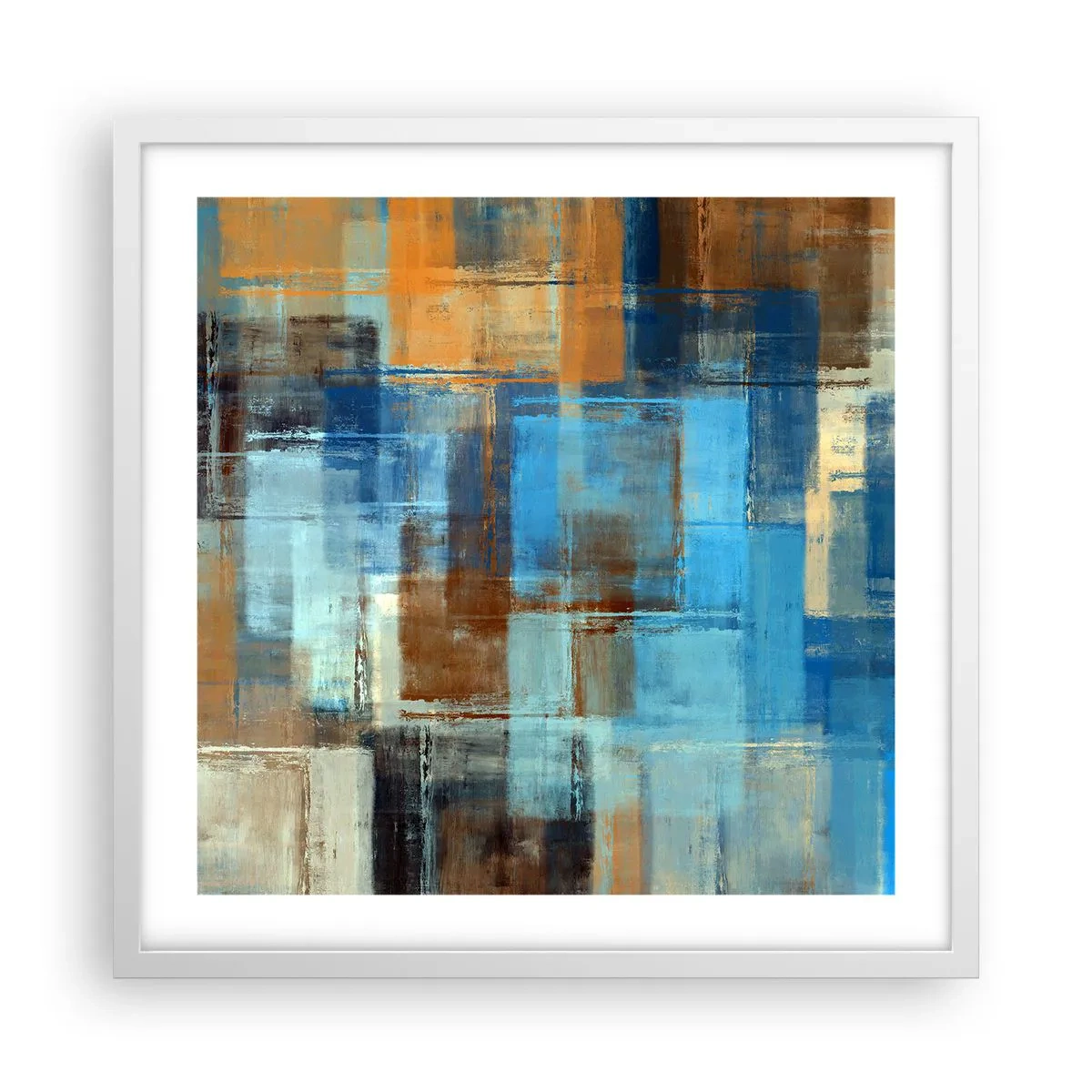 Plagát v bielom ráme - Cez modrý závoj - 50x50 cm