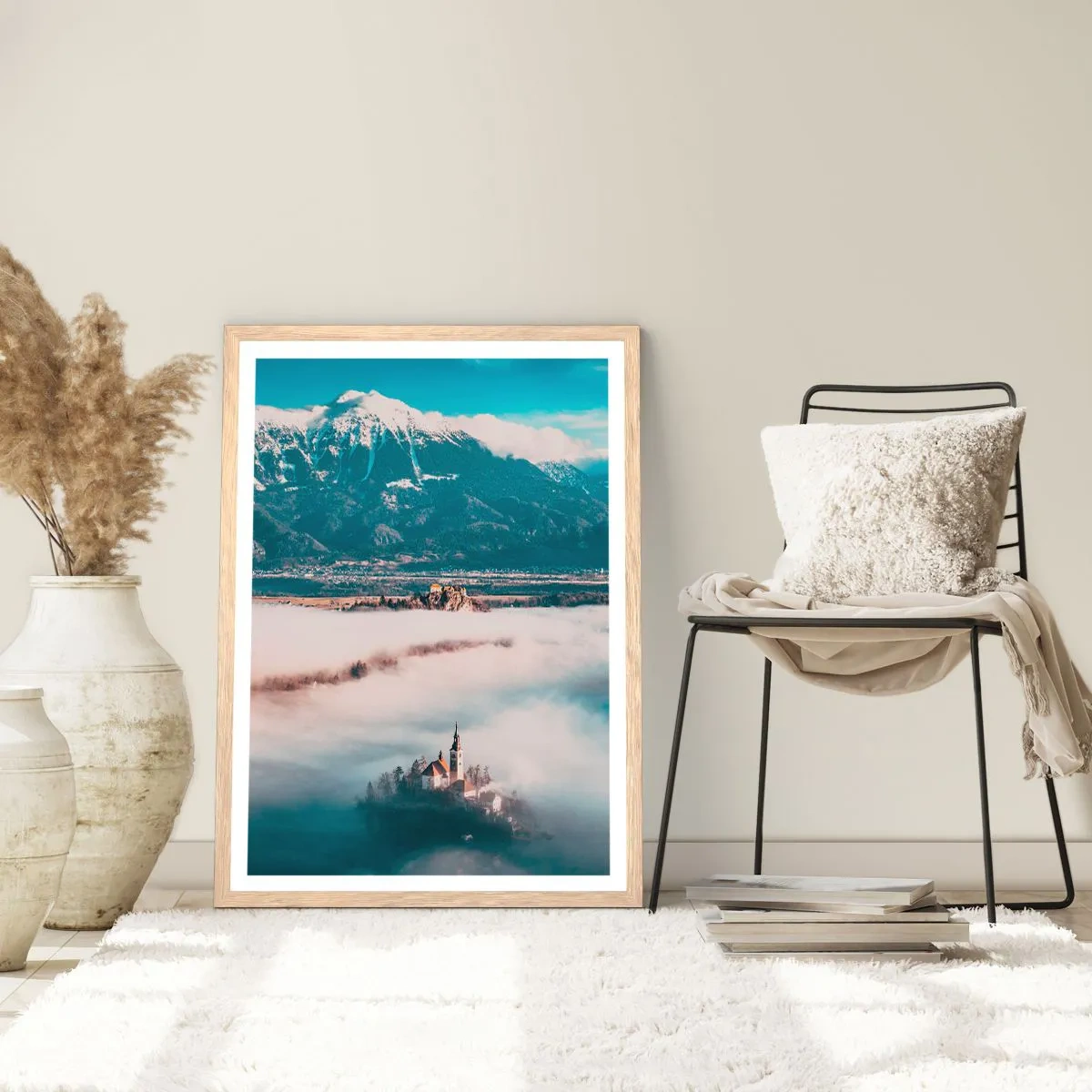 Plagát v ráme zo svetlého duba - Začiatok rozprávky - 61x91 cm