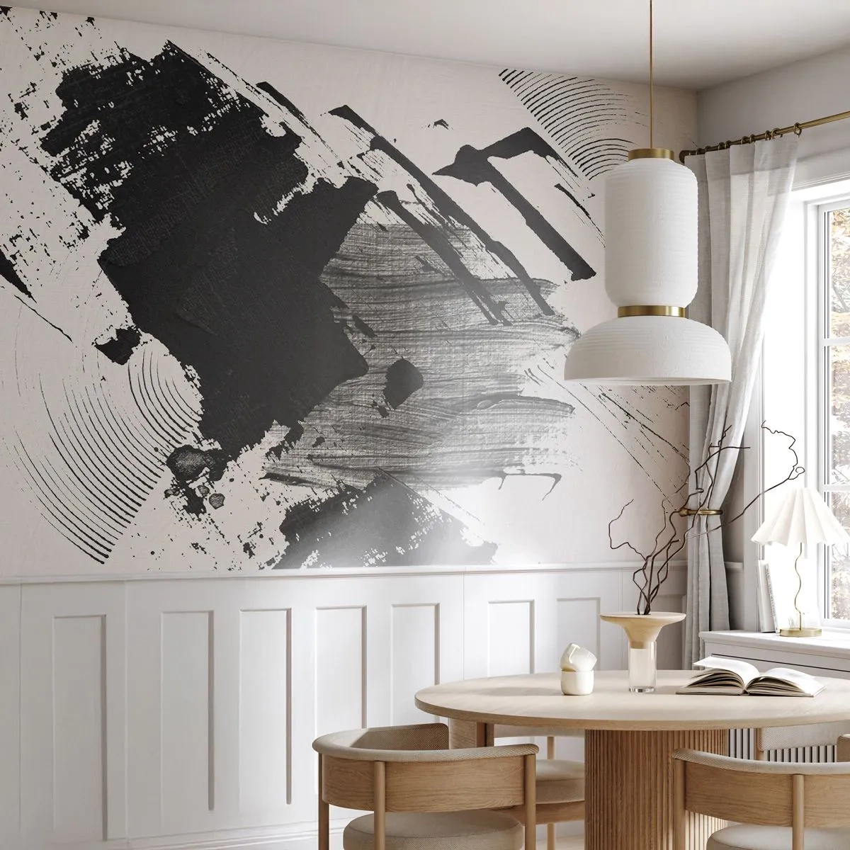 Fototapeta Premium Canvas - Abstrakcia – expresia čiernej - Kus, Moderné, Čierna a biela - 450x315 cm