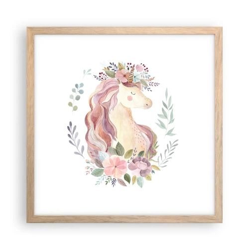 Plagát v ráme zo svetlého duba - Pozvánka do ríše rozprávok - 40x40 cm