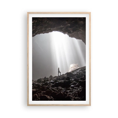 Plagát v ráme zo svetlého duba - Svetelná jaskyňa - 61x91 cm