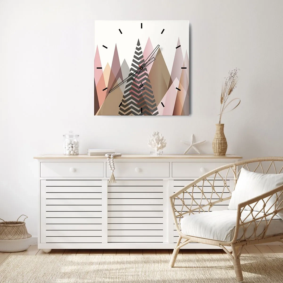 Nástenné hodiny - Pyramidálny pohľad - 40x40 cm