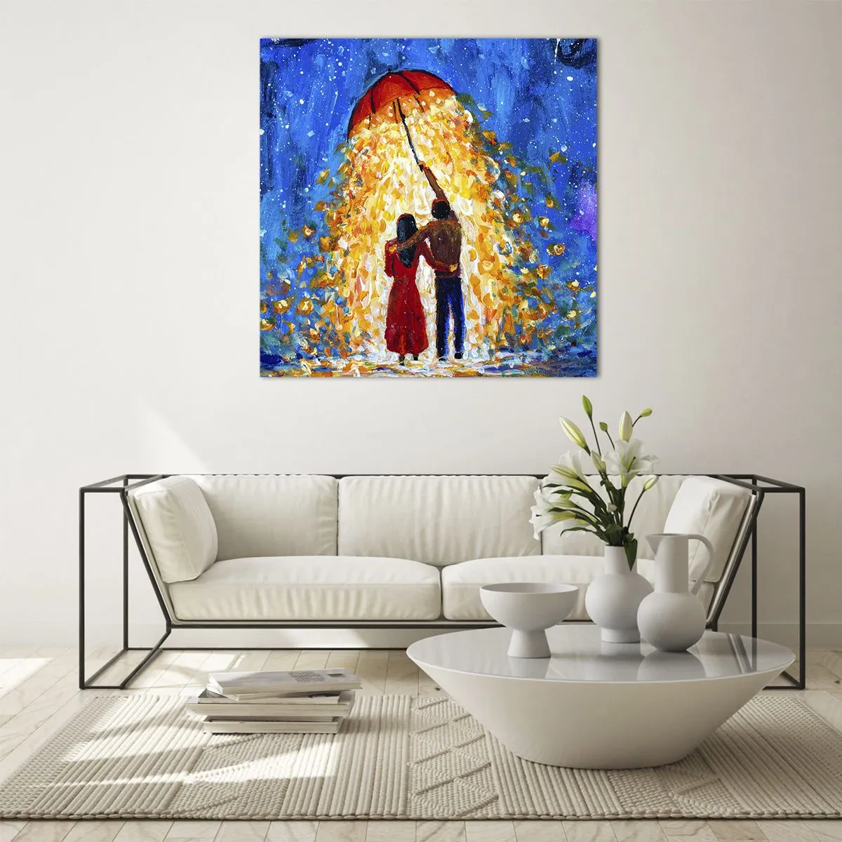 Obraz na skle - Mágia daždivého večera? - 70x70 cm