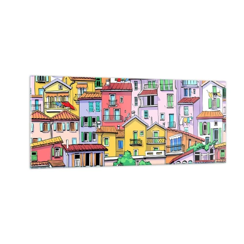 Obraz na skle - Veselé mesto - 100x40 cm