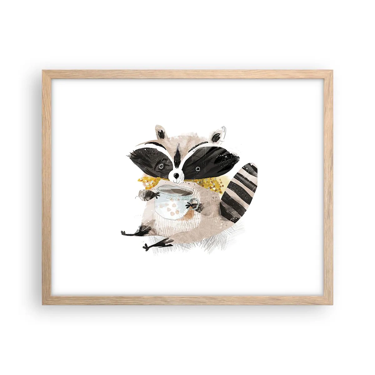 Plagát v ráme zo svetlého duba - Môj priateľ mýval - 50x40 cm