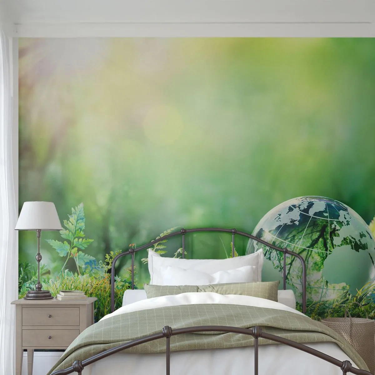 Fototapeta Premium Sand - Zelená planéta - Abstrakcia, Fern, Príroda - 100x70 cm