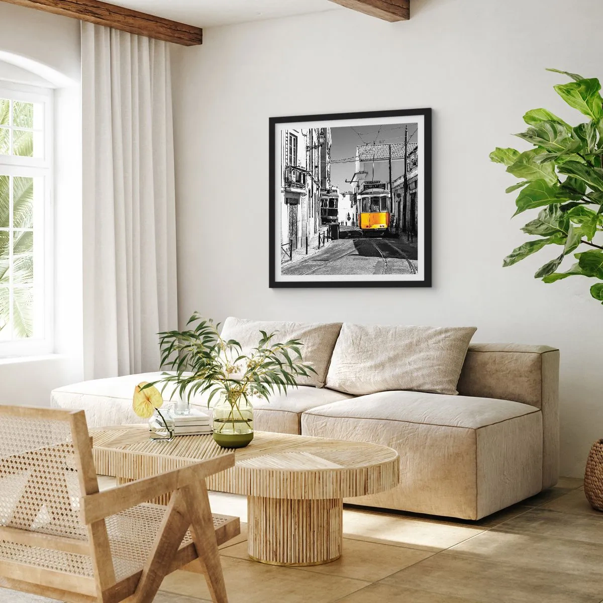 Plagát v čiernom ráme - Duch Lisabonu - 60x60 cm