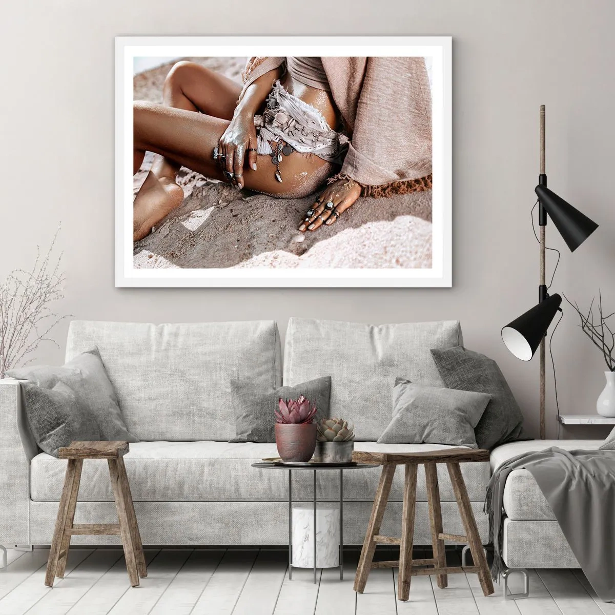 Plagát v bielom ráme - Vyplavená na breh? - 70x50 cm