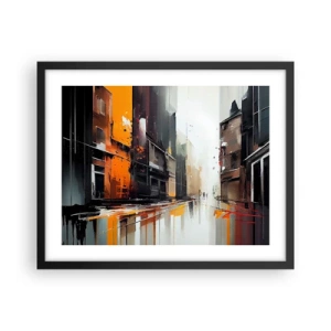 Plagát v čiernom ráme - Daždivý deň - 50x40 cm