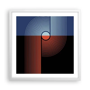 Plagát v bielom ráme - V geometrickom objatí - 50x50 cm