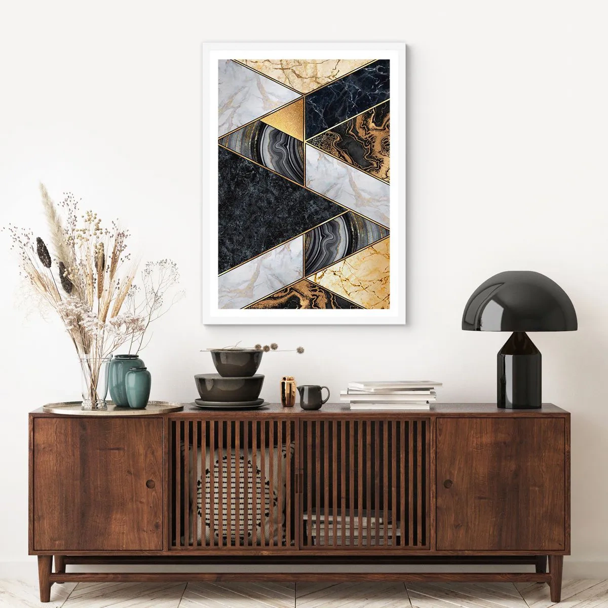 Plagát v bielom ráme - Kameň vedľa kameňa - 40x50 cm