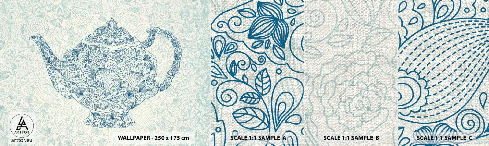 Vzorka fototapety Premium Canvas - Čajové kúzlo - Džbán, Čaj, Kuchyňa - 100x30 cm