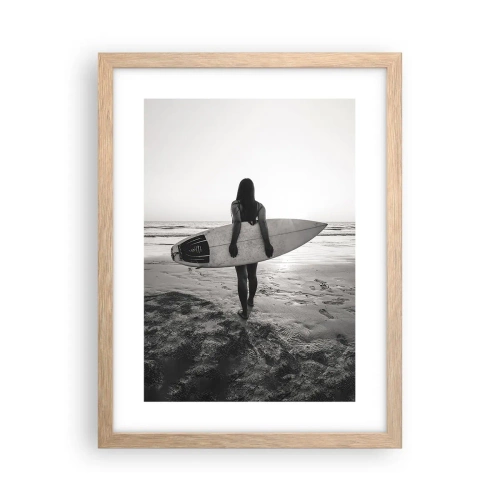 Plagát v ráme zo svetlého duba - Dcéra morskej vlny - 30x40 cm