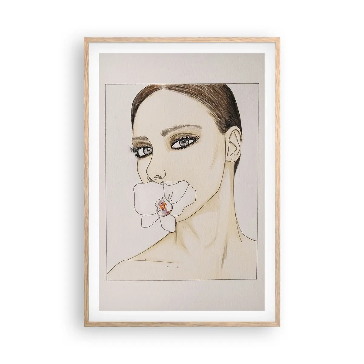 Plagát v ráme zo svetlého duba - Symbol elegancie a krásy - 61x91 cm