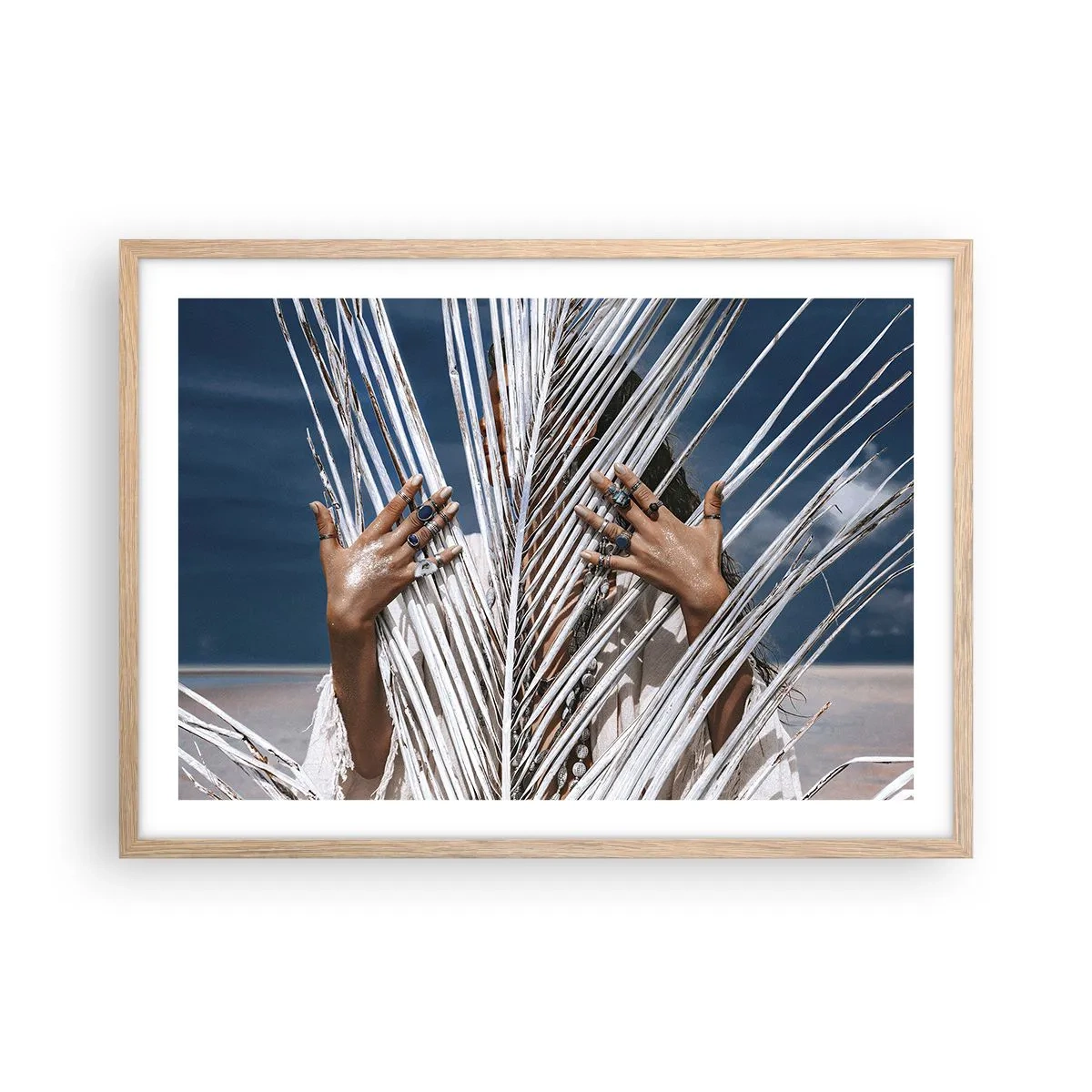 Plagát v ráme zo svetlého duba - Šamanové dievča? - 70x50 cm