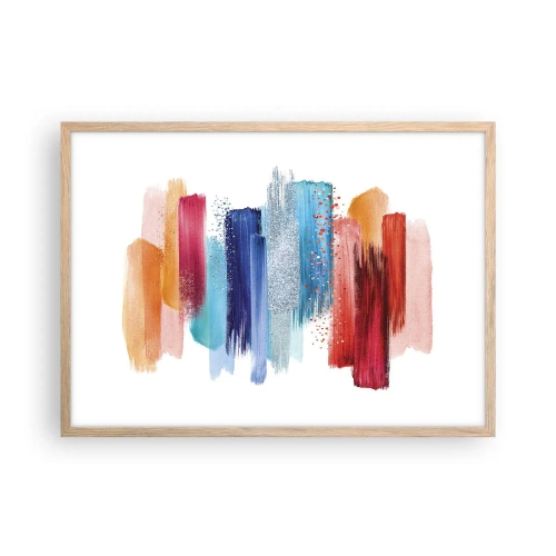 Plagát v ráme zo svetlého duba - Hore a dole - 70x50 cm