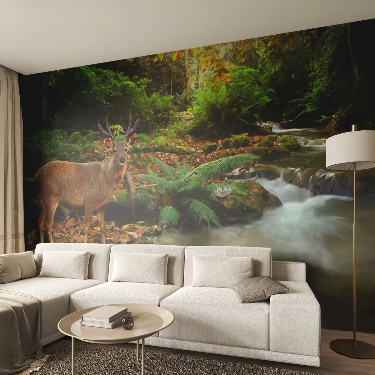 Fototapeta Premium Sand - Vítajte v mojom svete - Krajina, Zvieratá, Jeleň - 400x280 cm
