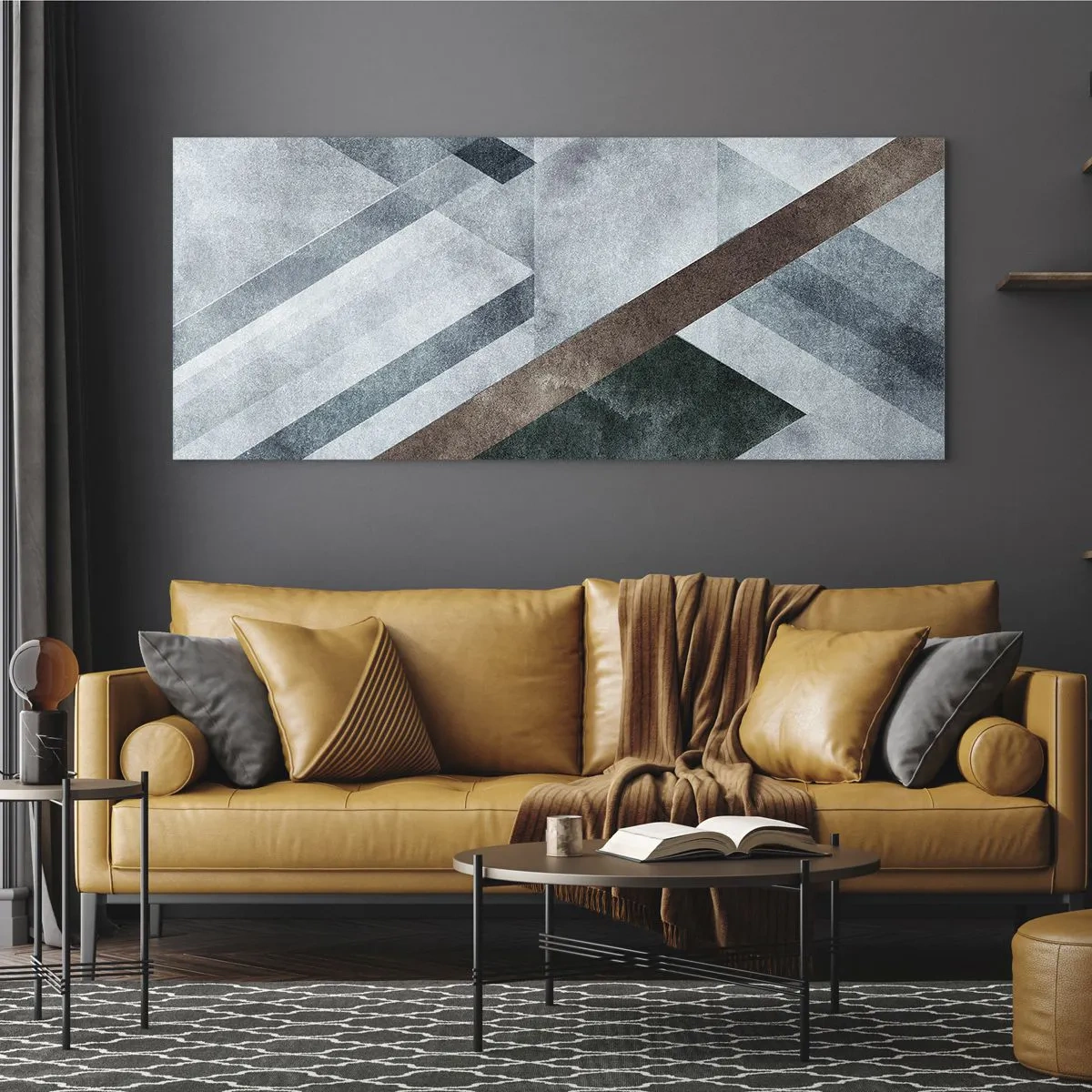 Obraz na skle - Sofistikovaná elegancia geometrie - 140x50 cm