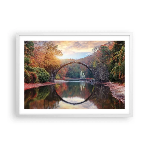 Plagát v bielom ráme - Za zrkadlom - 70x50 cm