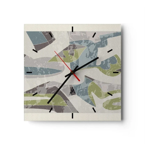 Nástenné hodiny - Kompozícia za sklom - 30x30 cm