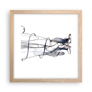 Plagát v ráme zo svetlého duba - Štúdia o dotyku - 30x30 cm