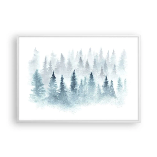 Plagát v bielom ráme - Zahalené hmlou - 100x70 cm