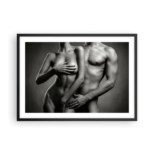 Plagát v čiernom ráme - Adam a Eva - 70x50 cm