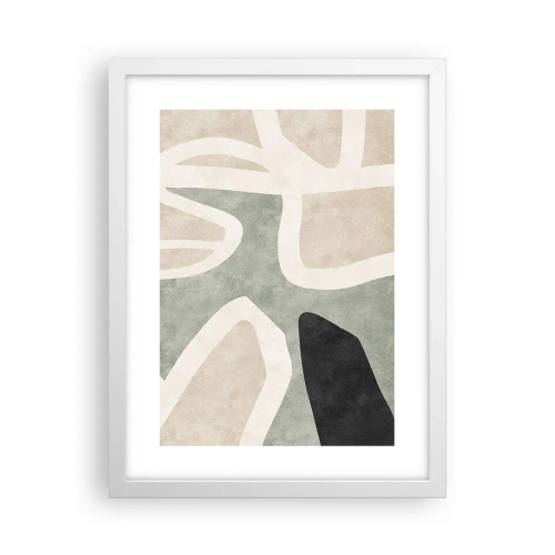 Plagát v bielom ráme - Kompozícia s čiernym motívom - 30x40 cm