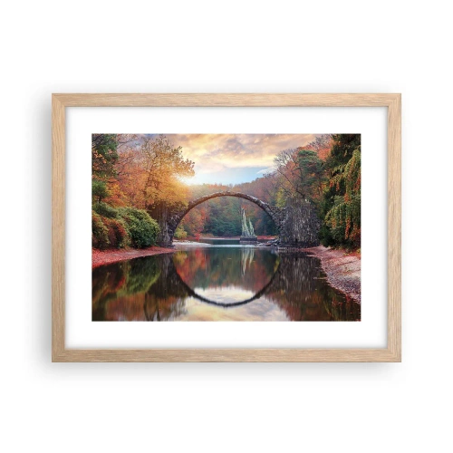 Plagát v ráme zo svetlého duba - Za zrkadlom - 40x30 cm