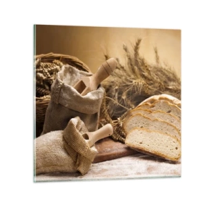 Obraz na skle - Ako utnúť nožom - 70x70 cm