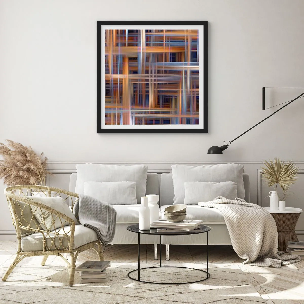 Plagát v čiernom ráme - Utkané zo svetla - 60x60 cm