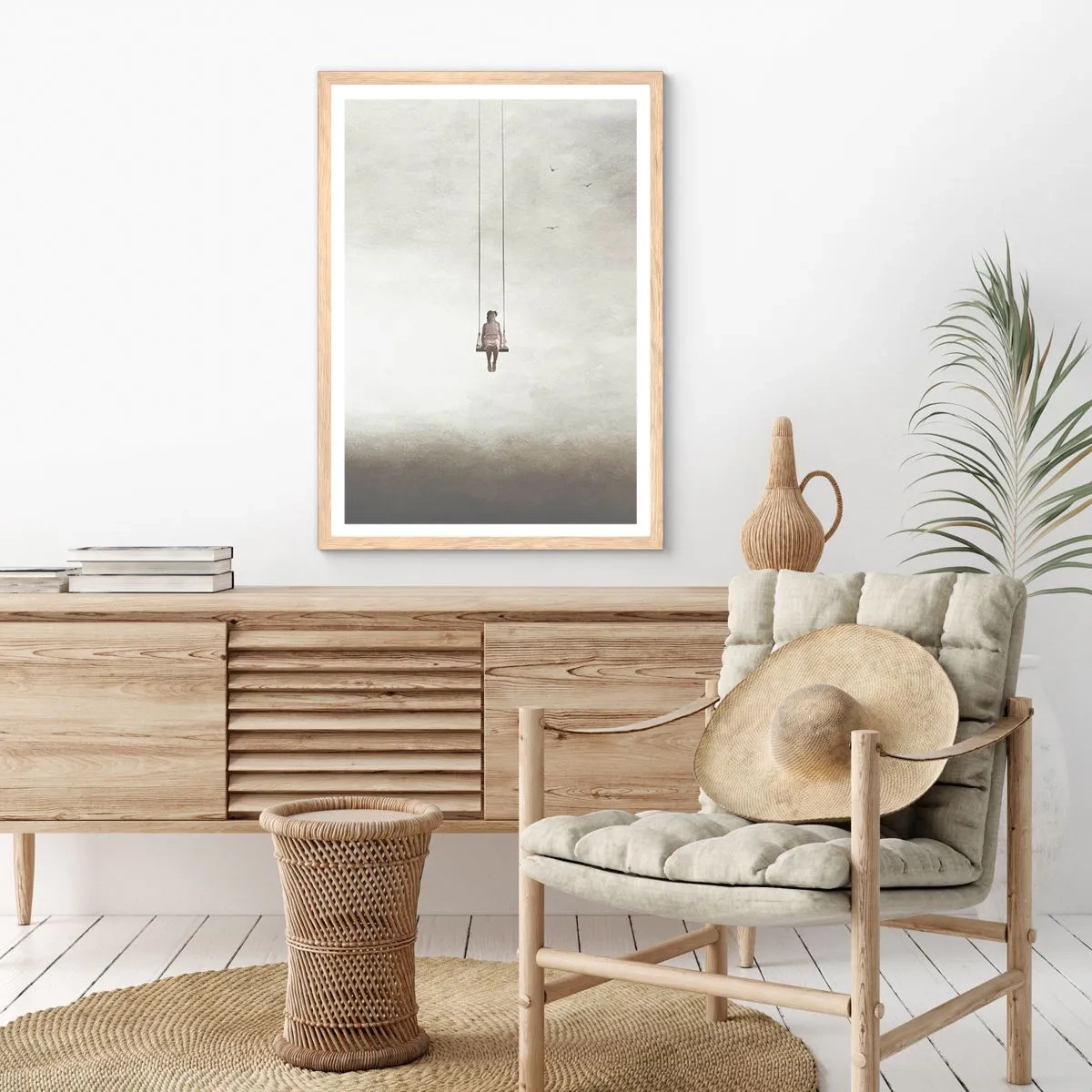 Plagát v ráme zo svetlého duba - Dieťa v nás - 50x70 cm