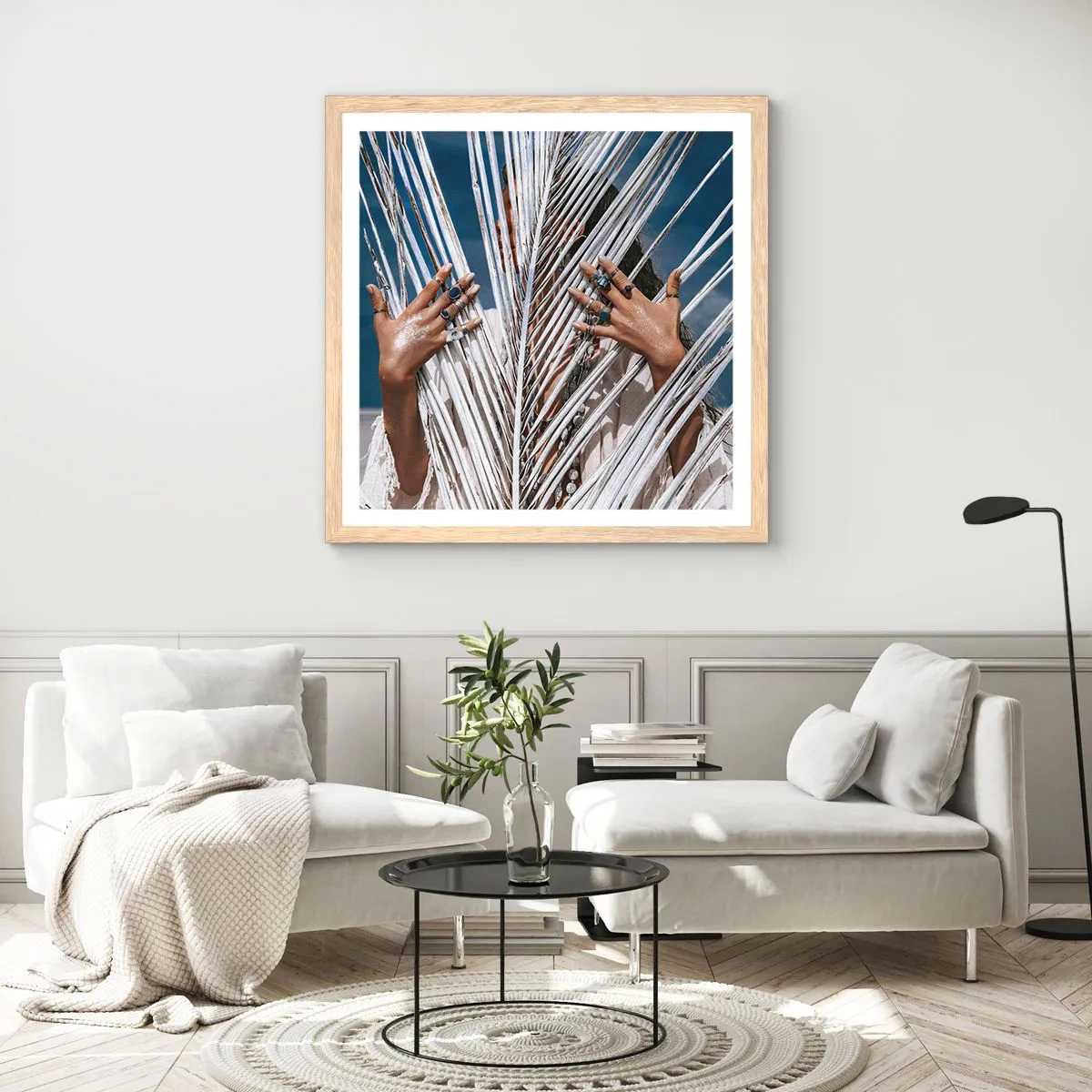 Plagát v ráme zo svetlého duba - Šamanové dievča? - 30x30 cm