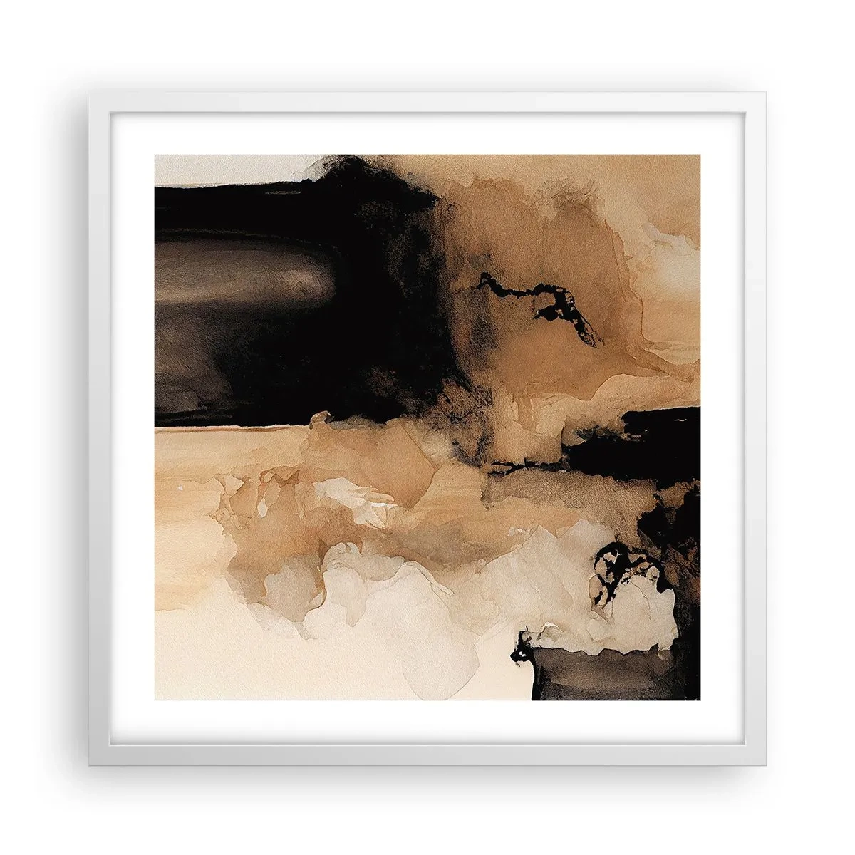 Plagát v bielom ráme - Pútavá abstrakcia - 50x50 cm