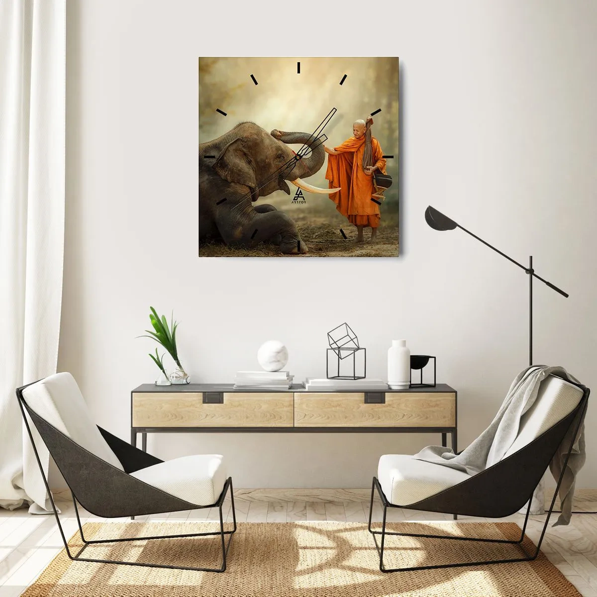 Nástenné hodiny - Stretnutie na cestách - 40x40 cm