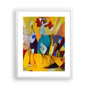 Plagát v bielom ráme - Slnko - život - radosť - 40x50 cm