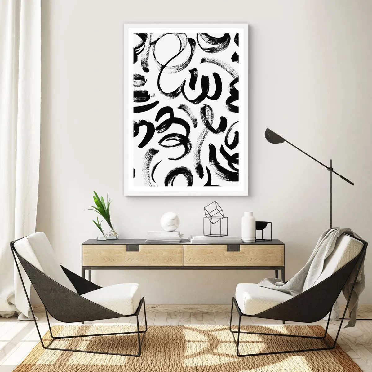 Plagát v bielom ráme - Čierne na bielom - 70x100 cm