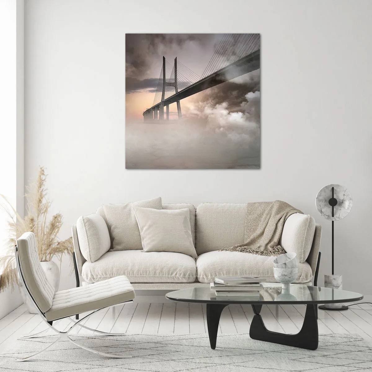 Obraz na skle - Pri rieke, ktorá nie je - 60x60 cm